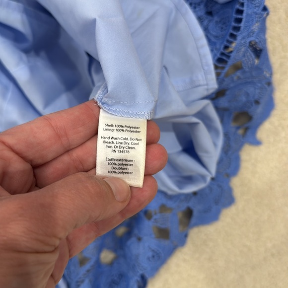 Vineyard Vines blue lace eyelet sleeveless cocktail dress - Picture 5 of 7